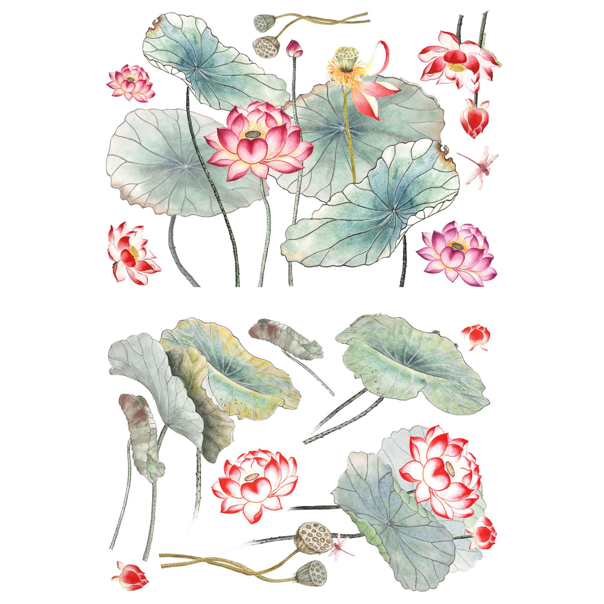 RoomMates Lotus Garden Peel & Stick Giant Wall Decal Set